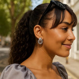 Sterling Silver Triple Door Knocker Hoop Earrings thumbnail 3