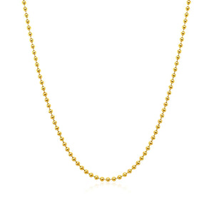 18k Yellow Gold Bead Chain 1.5mm (1.50 mm)