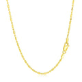 14K yellow gold diamond-cut alternating bead chain, 1.30 mm width
