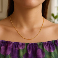 14k Yellow Gold Diamond-Cut Bead Chain (1.10 mm)