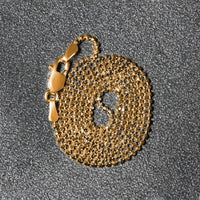 14k Yellow Gold Diamond-Cut Bead Chain (1.10 mm)