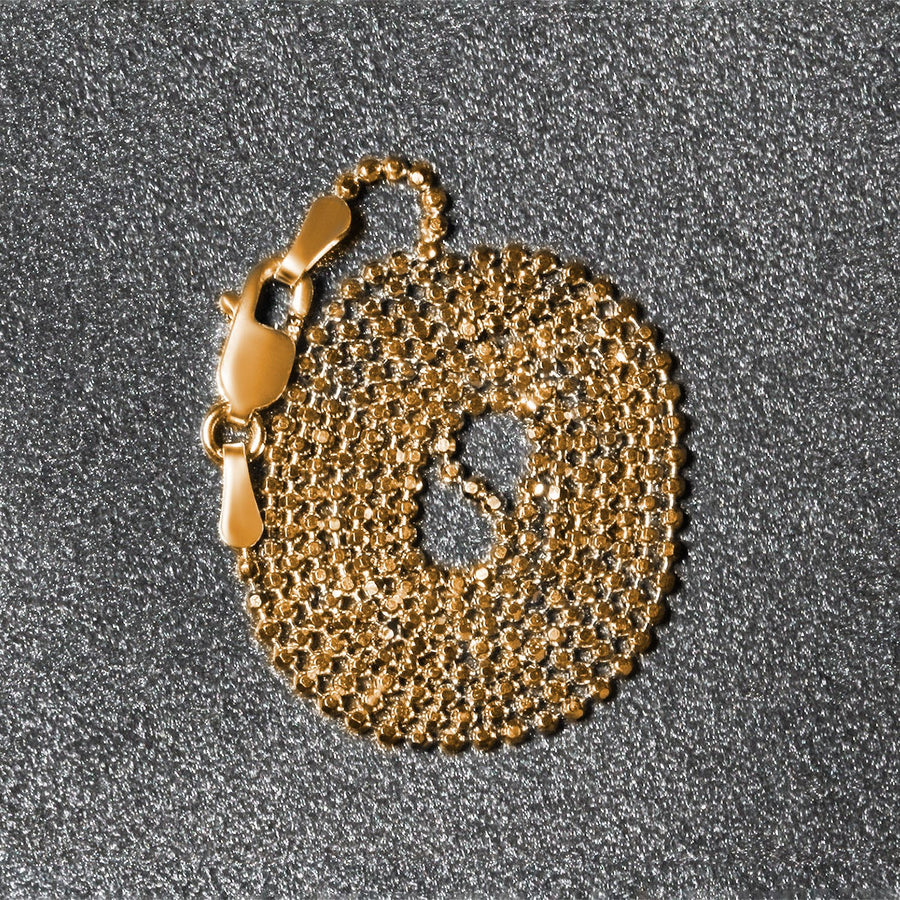14k Yellow Gold Diamond-Cut Bead Chain (1.10 mm)
