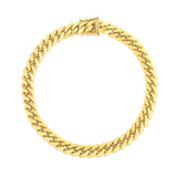 10k Yellow Gold Classic Miami Cuban Solid Bracelet (7.10 mm) thumbnail 2