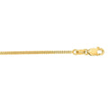 14K yellow gold Gourmette chain with diamond-cut flat links at 1.40 mm