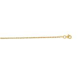 14K yellow gold diamond-cut rope anklet in a slim 1.5mm width thumbnail 1