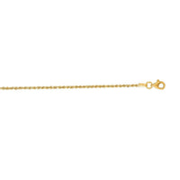 14k Yellow Gold Diamond Cut Rope Anklet 1.5mm