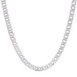 Sterling Silver Rhodium Plated Flat Miami Cuban Chain (7.80 mm) thumbnail 2
