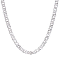 Sterling Silver Rhodium Plated Flat Miami Cuban Chain (7.80 mm)