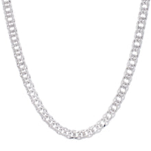 Sterling Silver Rhodium Plated Flat Miami Cuban Chain (7.80 mm)