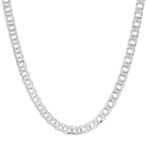 Sterling Silver Rhodium Plated Flat Miami Cuban Chain (7.80 mm)