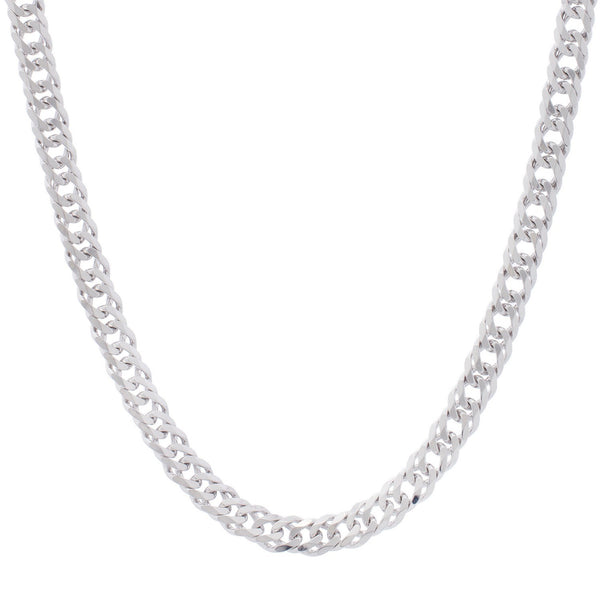 Sterling Silver Rhodium Plated Flat Miami Cuban Chain (7.80 mm)