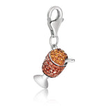 Sterling silver ice cream cup charm with multi-tone crystal accents thumbnail 1