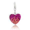 925 sterling silver heart charm with heart citrine and pink and white crystal accents