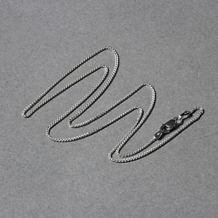 14k White Gold Round Wheat Chain (1.00 mm)