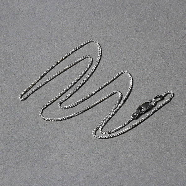 14k White Gold Round Wheat Chain (1.00 mm)