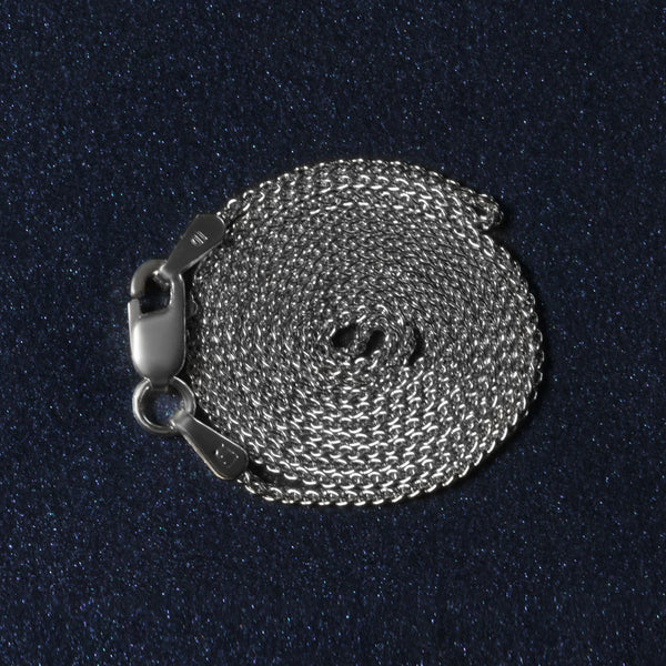 14k White Gold Round Wheat Chain (1.00 mm)