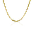14K yellow gold mariner link chain 3.20 mm with flat barred oval links