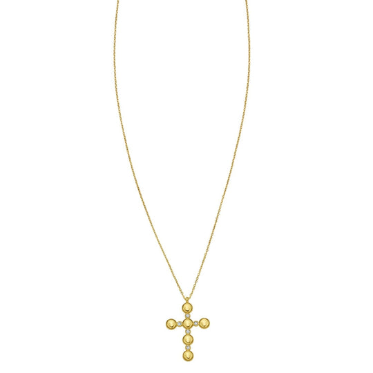 14K yellow gold cable chain necklace with closed oval links