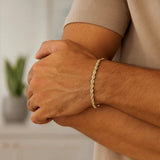 10k Yellow Gold Lite Rope Bracelet (5.00 mm) thumbnail 3