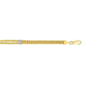 14K two-tone gold wheat chain bracelet with round diamond stations