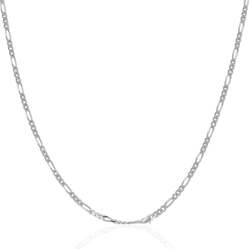 14k White Gold Solid Figaro Chain (1.90 mm)