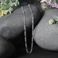 14k White Gold Solid Figaro Chain (1.90 mm)