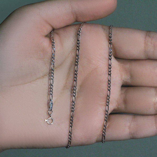 14k White Gold Solid Figaro Chain (1.90 mm)