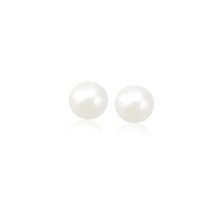 Load image into Gallery viewer, 14k Yellow Gold Freshwater Cultured White Pearl Stud Earrings (6mm)