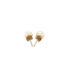 Load image into Gallery viewer, 14k Yellow Gold Freshwater Cultured White Pearl Stud Earrings (6mm)