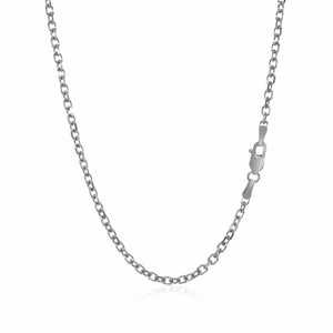 Sterling Silver Rhodium Plated Cable Chain (2.75 mm)