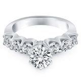 14k White Gold Shared Prong Diamond Engagement Ring thumbnail 2