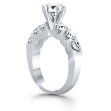 14k White Gold Shared Prong Diamond Engagement Ring thumbnail 3