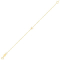 14K yellow gold mini initial K bracelet on a fine chain