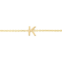 14K Yellow Gold Mini Initial K Bracelet