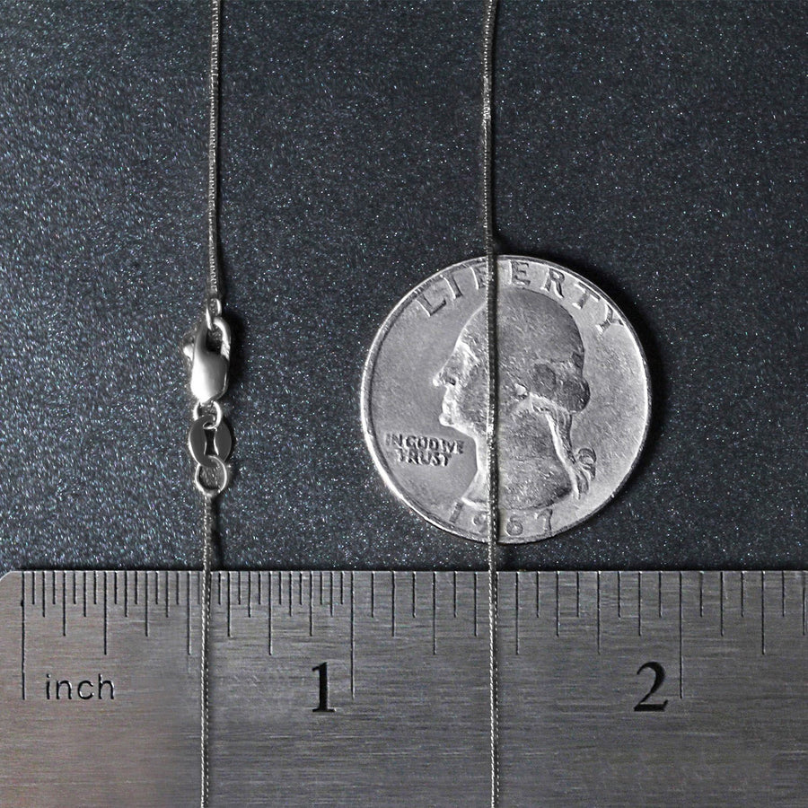 14k White Gold Classic Box Chain (0.60 mm)