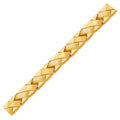 14K yellow gold fancy basket weave line bracelet, 4.85 mm width