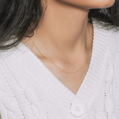 14k Yellow Gold Singapore Chain 0.81 mm