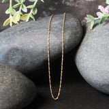 14k Yellow Gold Singapore Chain 0.8mm (0.81 mm) thumbnail 4