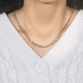 10K yellow gold Cuban curb chain with flattened interlocking links at 4.70 mm