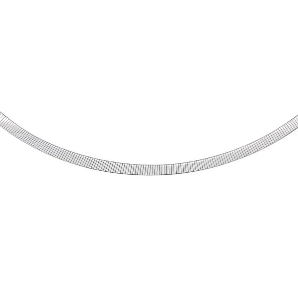 14K Yellow Gold And Silver Reversible Omega Chain Necklace (4.00 mm)