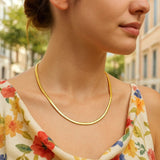 14K Yellow Gold And Silver Reversible Omega Chain Necklace (4.00 mm) thumbnail 3