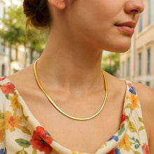 14K Yellow Gold And Silver Reversible Omega Chain Necklace (4.00 mm)