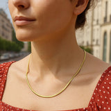 14K Yellow Gold And Silver Reversible Omega Chain Necklace (4.00 mm) thumbnail 5