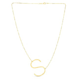 14K Yellow Gold Yours Truly Large Initial S Necklace thumbnail 2