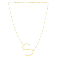 14K Yellow Gold Yours Truly Large Initial S Necklace