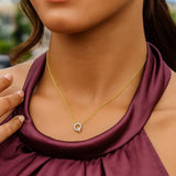 14K Yellow Gold Mini Diamond Q Initial Pendant Necklace thumbnail 6