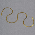 14K yellow gold herringbone chain, 2.80 mm flat woven links