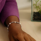Sterling Silver Rhodium Plated Pearl Bead Bracelet thumbnail 5