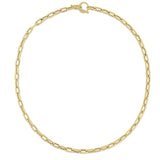 14K yellow gold paperclip toggle link necklace with polished oval links thumbnail 1