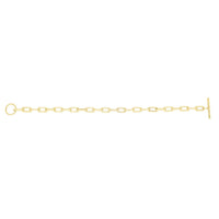 14K Yellow Gold Paperclip Toggle Link Necklace